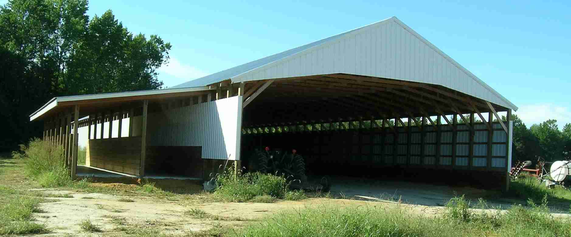 NRCS Approved Manure Storage Shed, front view.