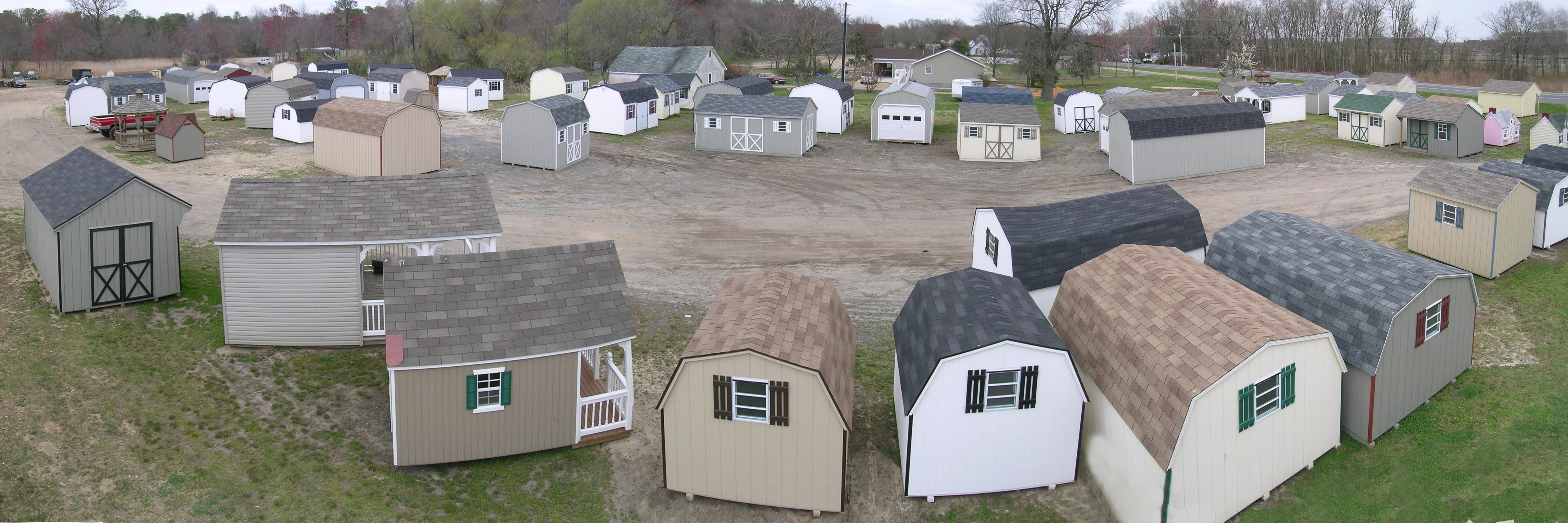 Panoramic view of TJ Farm inventory of Amish Building